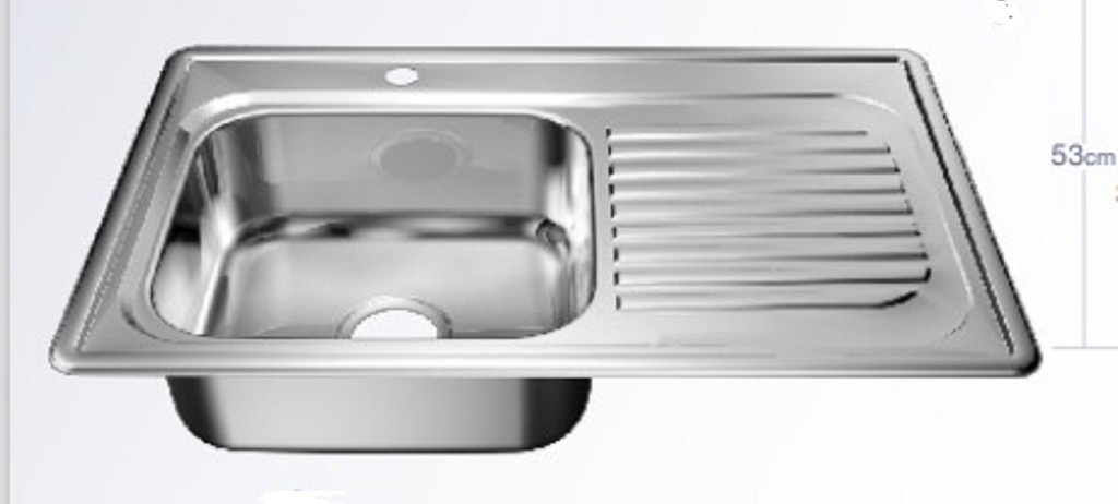 FREGAD A/INOX 84 x53 PONCH/IZQ 1HUEC: