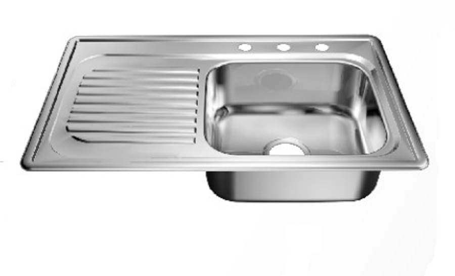 FREGAD A/INOX 84 x53 PONCH/IZQ 3HUEC: