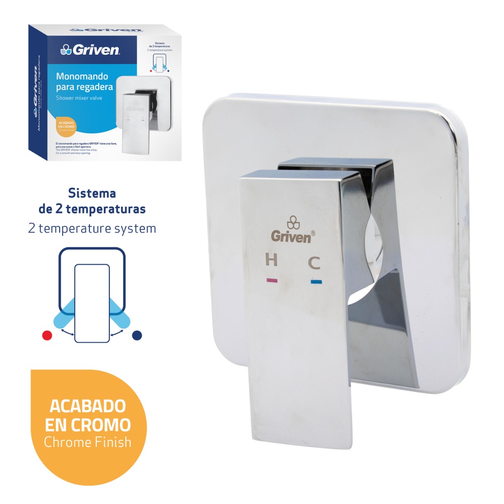 LLAVE DUCHA T/MONOM CROMADA GRIVEN: