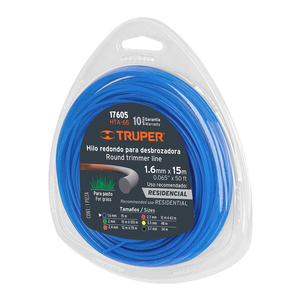 NYLON DESMAL TRUPER AZUL 1.65mm x 15mt: