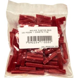 RAMPLUG PLAS ROJOxBOLSA(100)(7/32");+