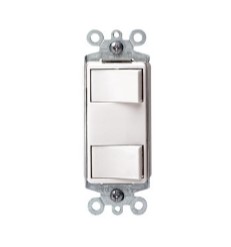 SWICH DOBLE EMP DECORA LEVITON C/PIL: