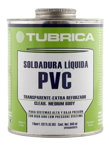 1/4 PEGA PVC VERDE TUBRICA: