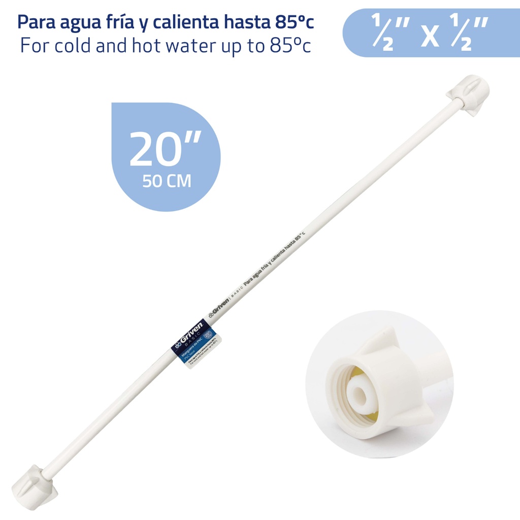 CANILLA 1/2x1/2 PLAST FLEX 50cms GRIVEN: