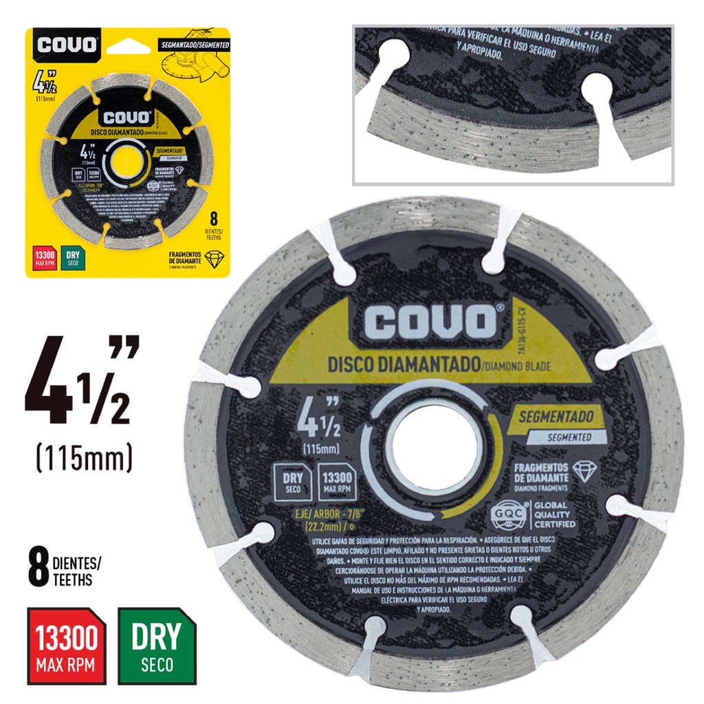 DISCO DIAM 4.5" COVO SEGMENTADO
