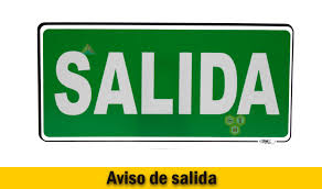 AVISO 25x20cms SALIDA