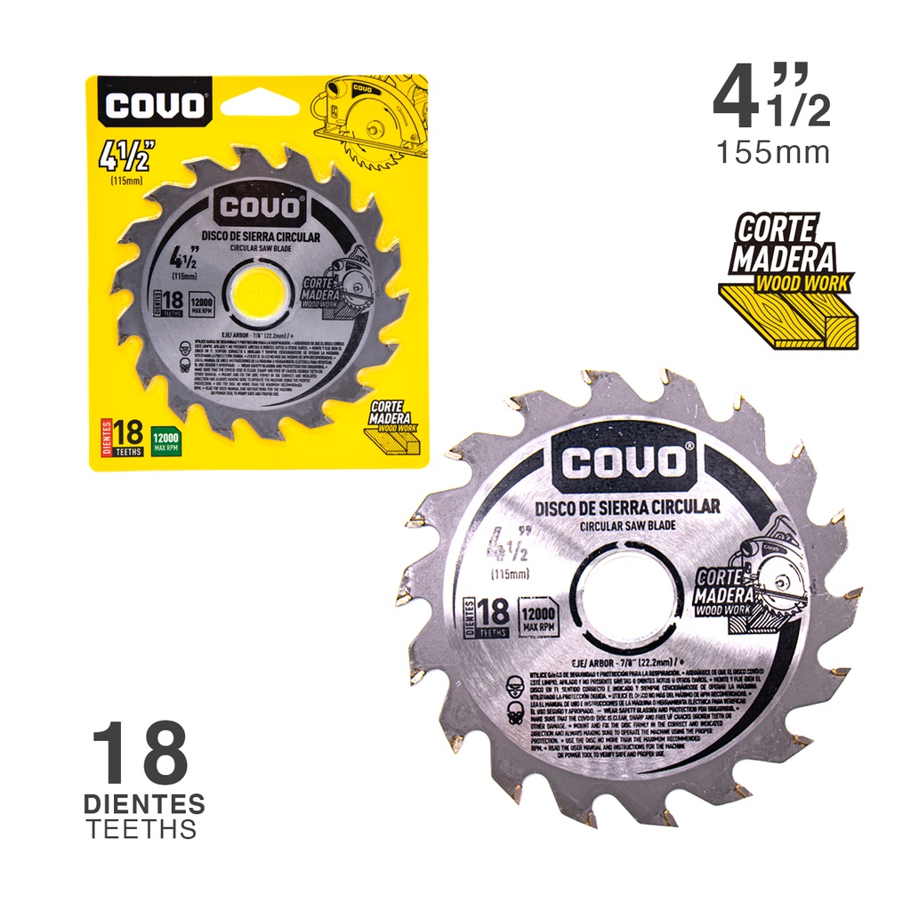 DISCO P/SIERRA 4.5"  24 DIENTES COVO: