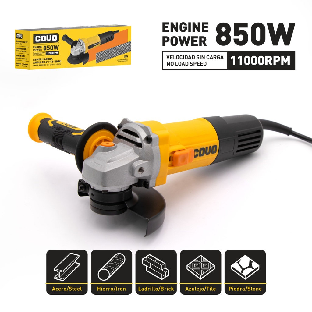 ESMERIL ANGULAR 41/2"  850W COVO: