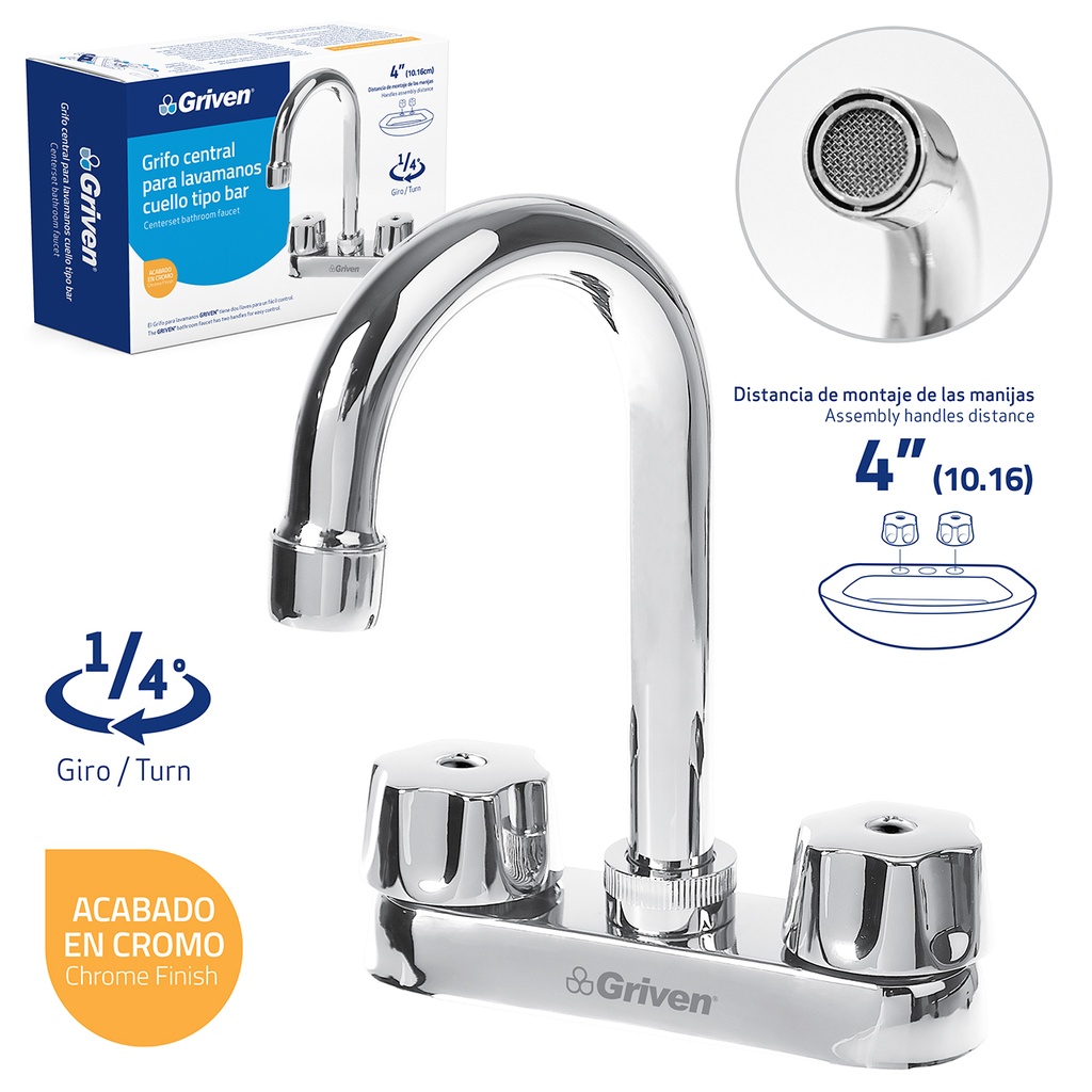 GRUPO LAV. 4" CUELLO CURVO GRIVEN: