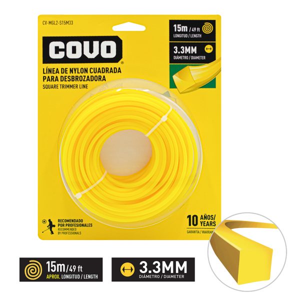 NYLON P/DESMAL CUADR 3.3mm 15Mtrs COVO