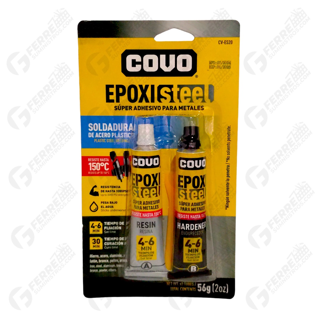 PEGA EPOXY ACERO-PLASTICO COVO: