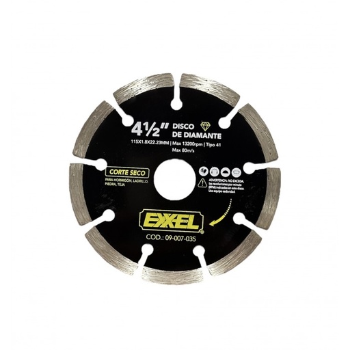 [064001] DISCO DIAM 4.5" SEGMENTADO EXXEL