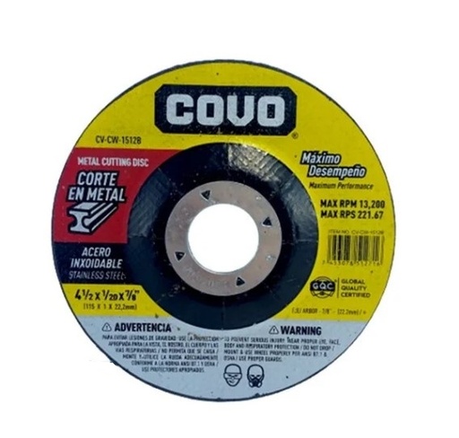 [061003] DISCO MET 4.5" EXT/PLANO COVO: