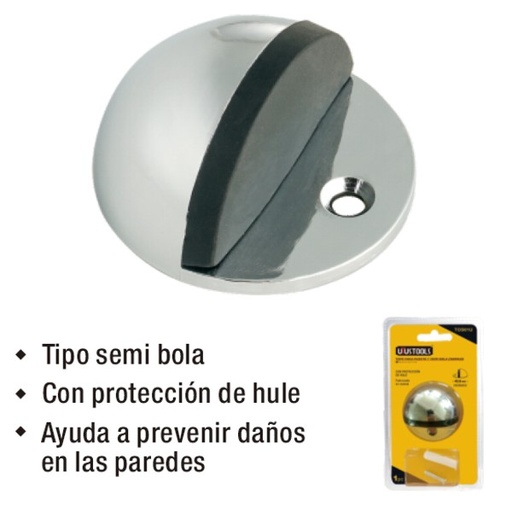 [000030] TOPE PUERTA SEMI BOLA CROMADO