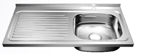 [024140] FREGAD A/INOX 100x50 PONC/DER 1 HUEC: