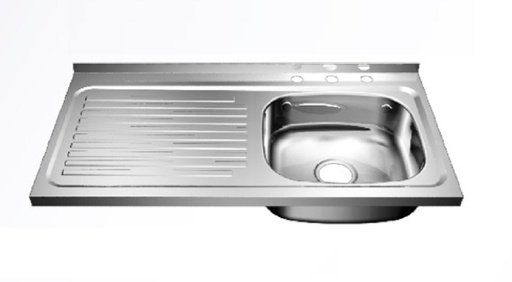 [024140-3] FREGAD A/INOX 100x50 PONC/DER 3 HUEC: