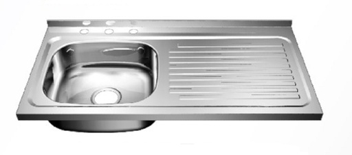 [024141-3] FREGAD A/INOX 100x50 PONC/IZQ 3 HUEC: