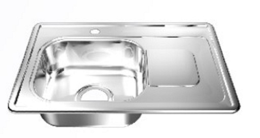 [024106] FREGAD A/INOX 60x40 PONCH/IZQ EMP 1H: