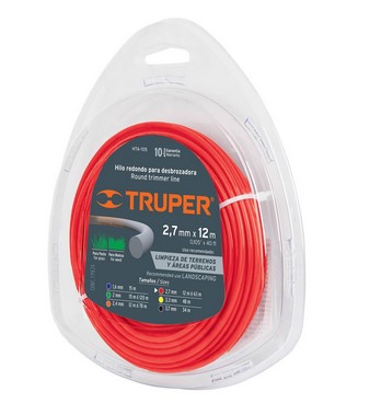 [T17629] NYLON DESMAL TRUPER ROJO 2.7mm x 12mts: