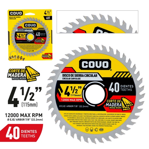 [068002] DISCO P/SIERRA 4.5"  40 DIENTES COVO: