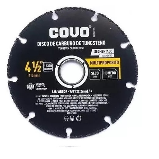 [061008] DISCO CARB. TUNGSTENO 4.1/2" COVO
