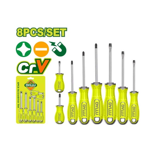 [132112] JUEGO DESTORNILLADOR 08 PIEZAS DYLLU: