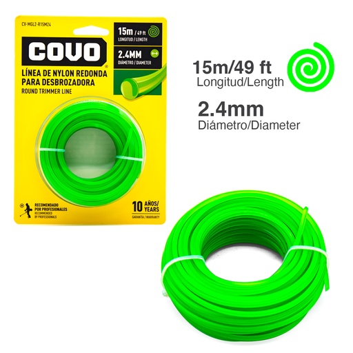 [002133] NYLON P/DESMAL REDOND 2.4mm 15Mtrs COVO