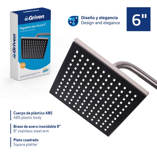 [023971] REGAD CUAD SATIN 6" C/TUBO Y ROS GRIVEN: