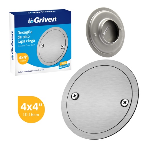 [127983] REJILLA 2" RED CIEGA ACERO INOX GRIVEN